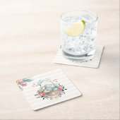 Niedliches Bunny in einem Korb mit Eiern und Hübsc Rechteckiger Pappuntersetzer (Vor Ort)