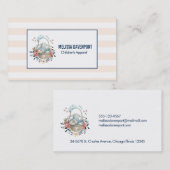 Niedliches Bunny in einem Korb mit Eiern und Hübsc Visitenkarte (Vorne/Hinten)