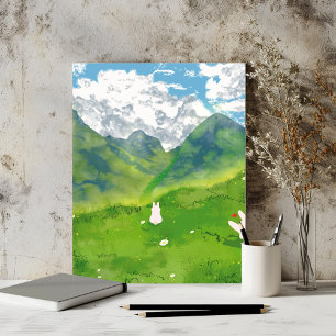 Niedliches Bunny in Mountain View Poster