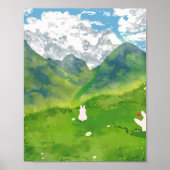 Niedliches Bunny in Mountain View Poster (Vorne)