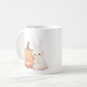 Niedliches Bunny & Jack O' Lantern Kaffeetasse (Vorderseite Links)