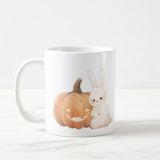 Niedliches Bunny & Jack O' Lantern Kaffeetasse (Links)