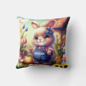 Niedliches Bunny Kid Kissen (Rückseite)