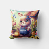 Niedliches Bunny Kid Kissen (Vorderseite)