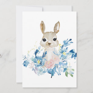 Niedliches Bunny mit Aquarellfarben-Blume