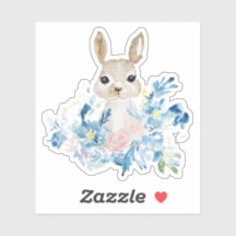 Niedliches Bunny mit Aquarellfarben-Blume