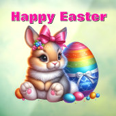 Niedliches Bunny mit Bow und farbenfrohen Ostereie Fensteraufkleber (Blatt 3)