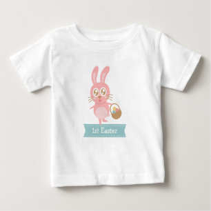 Niedliches Bunny mit Eiern 1. Ostern Baby T-shirt