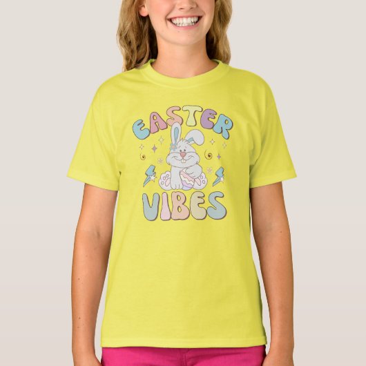 Niedliches Bunny Oaster Vibes Pastell Frühling Par T-Shirt (Vorderseite)