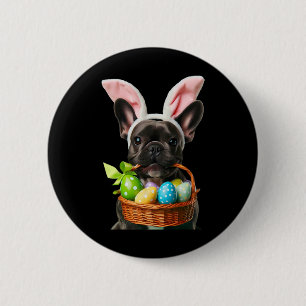 Niedliches Bunny Ohr Französischer Bulldog Hund Os Button