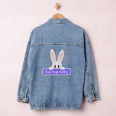 Niedliches Bunny Peeking mit Meldung Jeansjacke (Hangar)