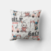 Niedliches Bunny Playing Golf Printing Kissen (Rückseite)