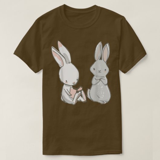 Niedliches Bunny Rabbit Best Friends Book Lover &  T-Shirt (Design vorne)