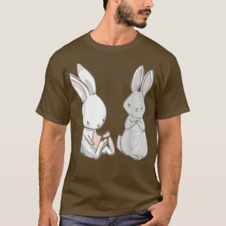 Niedliches Bunny Rabbit Best Friends Book Lover &  T-Shirt