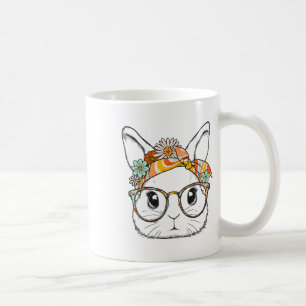 Niedliches Bunny Rabbit Face Groovy Gles Girl Happ Kaffeetasse