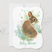Niedliches Bunny Rabbit, Garden Animal Baby Dusche Einladung (Vorderseite)