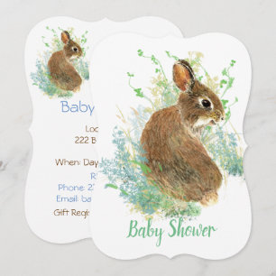 Niedliches Bunny Rabbit, Garden Animal Baby Dusche Einladung