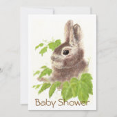 Niedliches Bunny Rabbit, Garden Animal Baby Dusche Einladung (Vorderseite)
