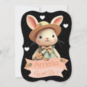 Niedliches Bunny Rabbit Geburtstag Einladung (Vorderseite)