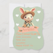 Niedliches Bunny Rabbit Geburtstag Einladung (Rückseite)