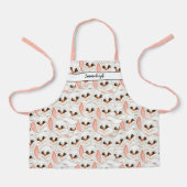 Niedliches Bunny Rabbit Gesichtsmuster Mit Monogra Schürze (Vorderseite)