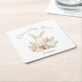 Niedliches Bunny Rabbit Girl Baby Rechteckiger Pappuntersetzer (angewinkelt)