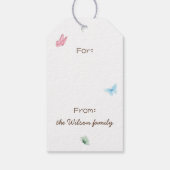 Niedliches Bunny Rabbit Happy Osterfest Personalis Geschenkanhänger (Rückseite)