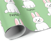 Niedliches Bunny Rabbit Hinzufügen eines Namenswra Geschenkpapier (Rolleneckpunkt)