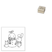 Niedliches Bunny Rabbit Karotte zu einem Schneeman Gummistempel (Stempel)