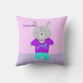 Niedliches Bunny Rabbit Kinder Personalisiert Kissen (Rückseite)