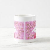 Niedliches Bunny Rabbit mit Blume Hübsches Blumenb Kaffeetasse (Mittel)