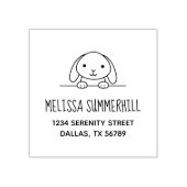 Niedliches Bunny Rabbit Peeking oben Adresse Gummistempel (Prägung)