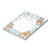 Niedliches Bunny Rabbit Personalisiert Mitzvah Hin Notizblock (Rotiert)
