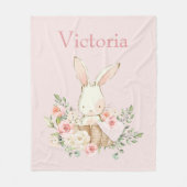 Niedliches Bunny Rabbit Personalisiert Modernes Ro Fleecedecke (Vorderseite)