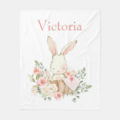Niedliches Bunny Rabbit Personalisiert White Moder Fleecedecke (Vorderseite)