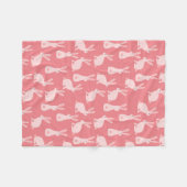 Niedliches Bunny Rabbit Pink Muster Fleecedecke (Vorderseite (Horizontal))