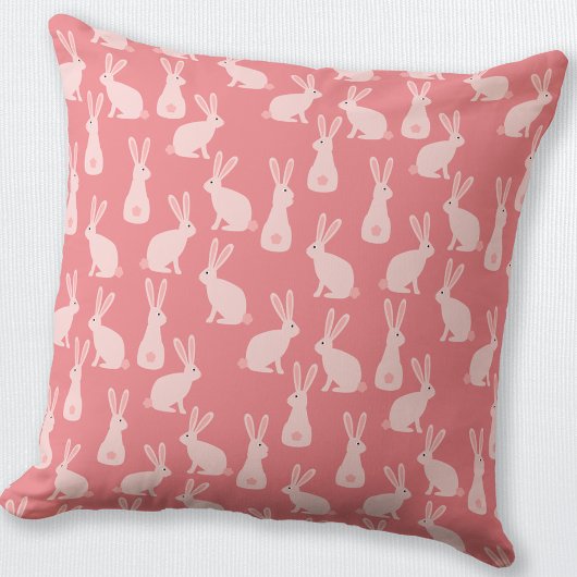 Niedliches Bunny Rabbit Pink Muster Kissen