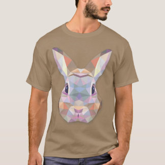 Niedliches Bunny Rabbit Polygonal Dreiecke T-Shirt
