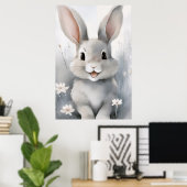 Niedliches Bunny Rabbit Poster (Heimbüro)
