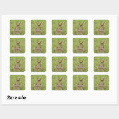 Niedliches Bunny Rabbit Quadratischer Aufkleber (Blatt)