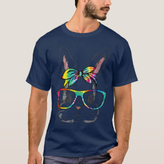 Niedliches Bunny Rabbit Tragend Gefärbte Krawatte  T-Shirt