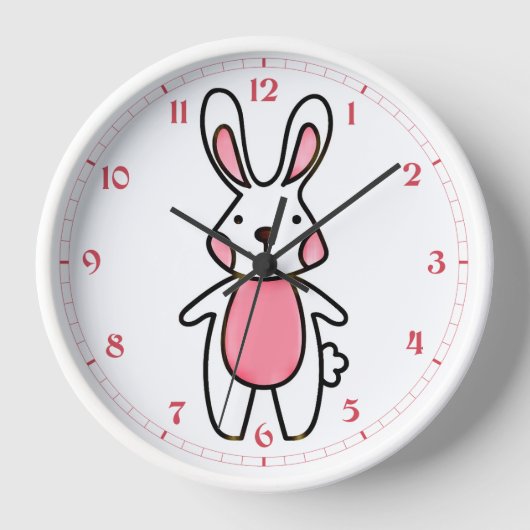 Niedliches Bunny Rabbit Uhr (Vorderseite)