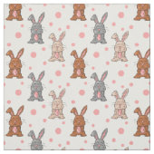 Niedliches Bunny Rabbit und rosa Dots Gewebe von d Stoff (Muster)
