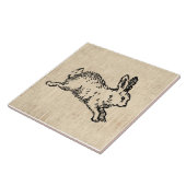 Niedliches Bunny Rabbit Vintage Illustration Fliese (Seite)