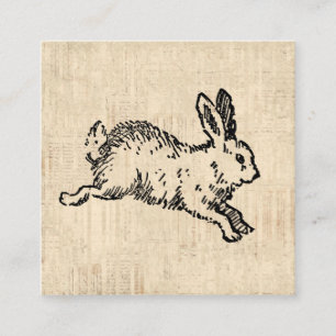 Niedliches Bunny Rabbit Vintage Illustration Scrip Begleitkarte