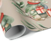 Niedliches Bunny Rabbit Wasserfarben Weihnachten Geschenkpapier (Rolleneckpunkt)