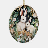 Niedliches Bunny Rabbit Weihnachten Personalisiert Keramik Ornament (Rechts)