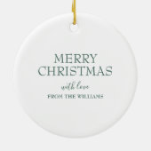 Niedliches Bunny Rabbit Weihnachten Personalisiert Keramik Ornament (Hinten)