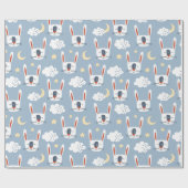 Niedliches Bunny Rabbit Wrapping Paper Geschenkpapier (Flach)