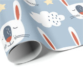 Niedliches Bunny Rabbit Wrapping Paper Geschenkpapier (Rolleneckpunkt)